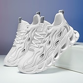 billige Sneakers til herrer-Røde løpesko for menn med flammedetaljer, overdel i høy ytelse og støtdempende såle, perfekt for trening, sportsbegivenheter og en aktiv livsstil