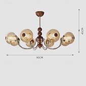 cheap Chandeliers-French Mid - Century Wood &amp; Glass Chandelier, American Retro, Multi - Room Elegance