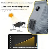 economico Accessori da campeggio-Borsa doccia solare portatile per campeggio, doccia riscaldata dal sole con indicatore di temperatura, doccia esterna a prova di perdite per escursionismo, spiaggia, viaggio &amp;uso di emergenza
