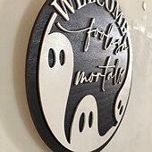 halpa Halloween-halloween etuoven seppele ovenripustin aave tervetuloa oven numero puinen käsityöt riipus