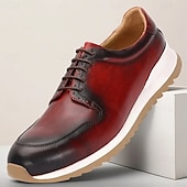 billiga Premium sneakers i läder-Premium röda lädersneakers för män med mjuk dämpning och slitstark yttersula - bekväm och snygg design, perfekt för vardagsbruk och helgutflykter