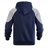 baratos camisolas de lã-Homens Moletom Moletom com capuz Moletom de lã Preto Azul Marinha Cáqui Cinzento Com Capuz Bloco de cor Bloco de cor Bolso frontal Desportos e Ar livre Casual Diário Roupa de rua Legal Designer