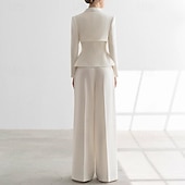 お買い得  女性用スーツ-女性用 2ピーススーツ フォーマル 結婚式のゲスト ストレッチ生地 エレガント 豪華 ミニマリスト 長袖 フロア丈 ショールラペル シングルブレスト