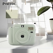 cheap Camera &amp; Photo-Lnstant Print Camera Kit with Mini Film Roll Built-in Flashlight Includes Felt Handbag and Album Perfect Gift for Women on Valentine&#039;s Day