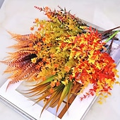 baratos Ação de Graças &amp; Outono-Pacote com 9 flores e plantas artificiais de outono para decoração externa, perfeitas para decoração de casa, acessórios para fotografia de casamento e decoração de hotéis
