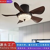 economico Lampade da soffitto con dimmer-Ventilatore da soffitto moderno a 3 pale a LED, in legno ABS, senza pale, motore a corrente continua, conversione di frequenza, telecomando in ferro 110 V-220 V