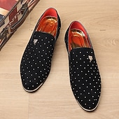 abordables Mocasines-Zapatos sin cordones de ante azul marino para hombre con detalles tachonados y detalles dorados: zapatos sin cordones de lujo para fiestas nocturnas, bodas y reuniones formales.