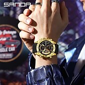 abordables Relojes digitales-Reloj electrónico de lujo Sanda 5104 para estudiantes, multifuncional, resistente al agua, deportivo, con cronómetro, a la moda.