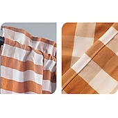 billiga Dörrgardiner-Franska dörrgardiner med stångficka gingham gardin för dörrar fönster draperier dörrgardinpaneler med glasfönster köks- och altandörrar för avskildhet