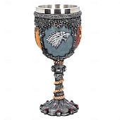 baratos Canecas &amp; Chávenas-Taça de vinho medieval de fantasia, copo de aço inoxidável com design de filigrana de prata, cálice real inspirado em filmes, utensílios de bar góticos criativos
