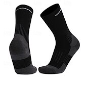 abordables Calcetines deportivos-1 Par Hombre Mujer calcetines de lana merino Calcetines para correr Mantiene abrigado Transpirable Anti ampollas Grueso Al aire libre tripulación media Retazos Lana Merina Gris oscuro Negro Azul