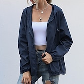 abordables Vestes imperméables-Femmes Veste de randonnée Veste de pluie Imperméable Extérieur Imperméable Coupe-vent Tenues de randonnée Vêtements de randonnée Printemps Automne Top Coton Camping / Randonnée / Spéléologie Course