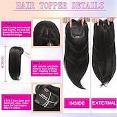 cheap Bangs-Hair Toppers for Women with Thinning Hair 360 3D Toppers Hair Pieces for Women French Clip in Bangs 18 Inch Curly Wavy