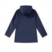 abordables veste active-Femmes Veste à Capuche Vestes de pluie imperméables Manteaux de pluie Imperméable Chaud Fermeture éclair Avec Poches Mode Occasionnel Uni Tenue quotidienne Week-end Fermeture éclair Long À capuche
