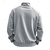 abordables Sudaderas Básicas_-Hombre Sudadera Sudadera con un cuarto de cremallera Albaricoque Negro Blanco Vino Rojo Media cremallera Plano Deporte Diario Festivos Poliéster Ropa de calle Básico Casual Primavera Otoño Ropa