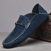abordables Chaussures sans lacets &amp; mocassins-Mocassins en daim beige pour hommes avec boucle, légers et flexibles, parfaits pour une tenue de bureau décontractée, des soirées sociales et des journées de détente