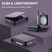 Недорогие Чехлы для Samsung-телефон Кейс для Назначение SSamsung Galaxy Z Flip 5 Откидная крышка Откидная подножка Защита от удара ТПУ Кожа PU