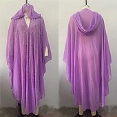 preiswerte Ausgefallene Kleider-Damen Langes Kleid Maxikleid Freizeitkleid Boho-Kleid Westernkleid Mode Muslim Outdoor Party Ferien Normale Passform Einfach Langarm Mit Kapuze Weiß Purpur Hellgrau Frühling Herbst