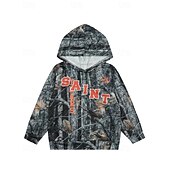 billiga Pojkens 3D Vision &amp; Geometri-Pojkar 3D Träd Huvtröja Långärmad Vår Höst Mode Streetwear Barn 4-12 år Huva Utomhus Ledigt Dagligen Normal