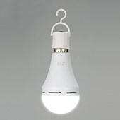 billige Dekorative lys-1 stk. multifunksjonelle oppladbare 12w LED-nødlyspærer, 60w tilsvarende 6000k lyssterk utendørs hengelampe for strømbrudd, camping og hagefester - e26/e27, ac100-240v