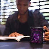 olcso Halloween Kithen-halloween ajándék bögre, 3D koponya fekete kerámia kávésbögre 330ml/12oz, ijesztő halloween bögre férfiaknak és nőknek, gótikus horror csontváz bögre partira, otthonra vagy ajándékba