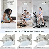 billiga Takfläktlampor-Sockelbris moderna takfläktar med LED-lampor 15 LED e26/e27 skruvsockel mini-sockelfläkt med sladd för sovrum vardagsrum kök balkong