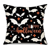 cheap Throw Pillows &amp; Covers-1 pcs Linen Pillow Cover, Halloween Square Traditional Classic