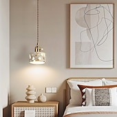 cheap Pendant Lights-Wabi-Sabi Terrazzo Pendant Light, Hotel Bedroom Retro Walnut &amp; Stone Lamp