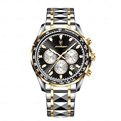 olcso Quartz órák-Férfi Kvarc Óra Luxus Nagy Dial Üzleti Lumineszcens Naptár Dátum Hét Vízálló Rozsdamentes Acél Óra