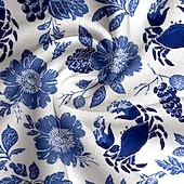 halpa Kukkakuosi-Miesten Kukkapainatus Rapu Trooppiset kukat Havaiji paita Button Up paita Havaijilaispaita Lyhythihainen Paita Sänkyjen avaus Havaijilainen Loma Pyhäpäivä Ranta-asut Sininen Vaalean sininen S M L