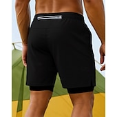 abordables Pantalones cortos de correr-Hombre Pantalones Cortos Running Pantalones cortos al aire libre Cintura elástica Bermudas Deporte Casual Ligero Transpirable Tenis Correr Corriendo Ajuste regular Ropa de deporte Ropa de Deporte