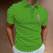 abordables Polo classique pour homme-Homme Uni Chemises Polo Gaufre Manche Courte Revers Mode Basique Confortable Athleisure Décontracté Quotidien Boutons Flexible Été Fuchsia Violet Marron