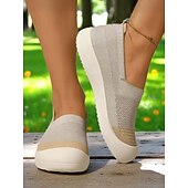 preiswerte Damenhausschuhe und -halbschuhe-Damen-Sneaker zum Hineinschlüpfen mit Flyknit – atmungsaktive, leichte Barfußschuhe für Reisen, Spaziergänge mit dem Hund und den entspannten Arbeitsalltag
