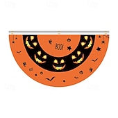 voordelige Halloween Buitendecoratie-Halloween-waaiervlag, slinger voor buiten, vlag voor buiten, Halloween-tuinhek, hangende griezelige pompoenbanner, vlag voor op tafel, herfstkamerdecoratie, esthetische Halloween-verjaardagsfeestjesdecoratie.