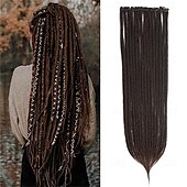economico Capelli all&#039;uncinetto-Extension per capelli dreadlock con clip, 4 pezzi, extension sintetiche da 24 pollici, da castano chiaro a biondo, lunghe, naturali, morbide, sottili, 0,6 cm di larghezza, dreadlocks per donne