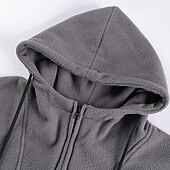 economico felpe in pile-Per uomo Felpa con cappuccio e zip Felpa con cappuccio Felpa con zip Felpa con cappuccio in pile Nero Verde militare Grigio Con Cappuccio Semplice Con zip Tasca Frontale Zip a un quarto Sport