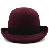billige Tilbehør og mer-magisk hatt damehatt med bred brem i ull, britisk hiphop-hatt for menn, jazzhatt for vinter, ensfarget filthatt