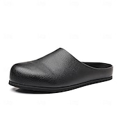 cheap Men&#039;s Clogs &amp; Mules-Men&#039;s Khaki Backless Mule Loafers – Minimalist Slip-On Comfort Shoes with Soft Faux Suede for Indoor Lounging Casual Errands and Summer Relaxation