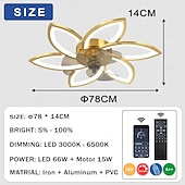 cheap Ceiling Fan Lights-Ceiling Fan with Lighting Modern LED Dimmable Fan Ceiling Light with Fan and Remote Control Timing Quiet Acrylic Flower Shape Ceiling Lamp for Bedroom Kitchen Dining Room Living Room