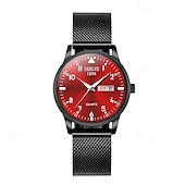 cheap Quartz Watches-A New Milan Stainless Steel Bracelet Business Quartz Watch With A Px7 Water Resistance Rating And Luminous Date And Day Display. It Is A Fashionable Trendy Casual And Versatile Sports Men&#039;S Business