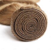 baratos 3 conjuntos de extensões de cabelo natural-27# cor de cabelo castanho claro 3 pacotes de extensões de cabelo humano ondulado 12-24 polegadas