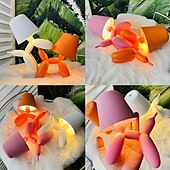 お買い得  ベッドサイドランプ-クリエイティブでロマンチックなカラフルなバルーン犬用テーブルランプ、タッチスイッチ付き、3色ライト、調光機能付き、2000mAh蓄電池付き、ソーセージ犬用雰囲気ライト、ホリデーホテルパーティーバレンタイン