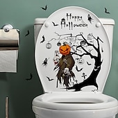 halpa Halloween-tarrat-Halloween-wc-istuimen tarra, kurpitsa, aave ja lepakko, itseliimautuva kylpyhuoneen wc-kannen koristelu