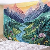 cheap Landscape Tapestry-Landscape Mountain Hanging Tapestry Wall Art Large Tapestry Mural Decor Photograph Backdrop Blanket Curtain Home Bedroom Living Room Decoration
