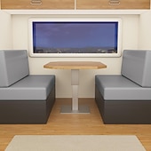זול כיסוי ספה-100% עמיד למים כיסויי כריות ל-Rv Dinette, כיסויי כריות מחנאות לפטיו חיצוני גינה דשא חצר כיסוי ספסל ל-Rv כיסוי ספה