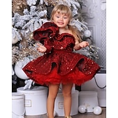 preiswerte Kleider für die Blumenmädchen-Kinder Mädchen Partykleid Einfarbig Langarm Leistung Netz Prinzessin Süß Netzstoff Knöchellang Etui-Kleid Tüllkleid Sommer Frühling Herbst Kinder Wein Blau Purpur