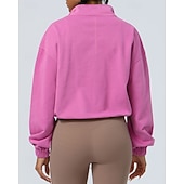 abordables Chaquetas impermeables-Mujer Sudadera tipo jersey Chaqueta para senderismo Chaqueta deportiva Al aire libre Elástico Trajes de senderismo Ropa de senderismo Otoño Sudadera Algodón Tenis Golf Corriendo Color sólido Violeta