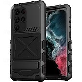 Недорогие Чехлы для Samsung-телефон Кейс для Назначение SSamsung Galaxy S24 Ultra Plus S23 Ultra Кейс на заднюю панель Магнитный адсорбционный футляр со стендом Поддержка беспроводной зарядки Защита от удара