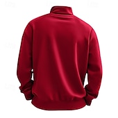 abordables Sudaderas Básicas_-Hombre Sudadera Sudadera con un cuarto de cremallera Albaricoque Negro Blanco Vino Rojo Media cremallera Plano Deporte Diario Festivos Poliéster Ropa de calle Básico Casual Primavera Otoño Ropa