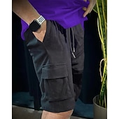cheap Sweat Shorts-Men's Athletic Shorts Sweat Shorts Shorts Summer Shorts Pocket Drawstring Elastic Waist Plain Comfort Breathable Short Outdoor Sports Classic Casual Black Blue Micro-elastic